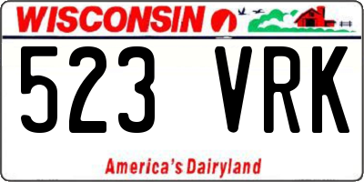 WI license plate 523VRK