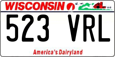 WI license plate 523VRL