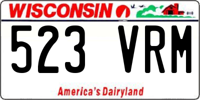 WI license plate 523VRM