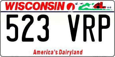 WI license plate 523VRP