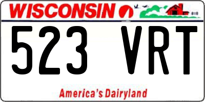 WI license plate 523VRT