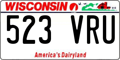WI license plate 523VRU