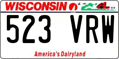 WI license plate 523VRW