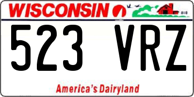 WI license plate 523VRZ