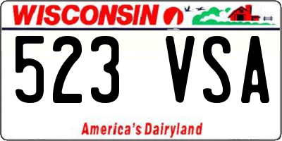 WI license plate 523VSA