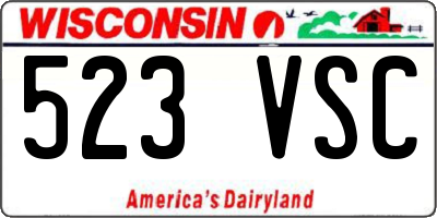 WI license plate 523VSC
