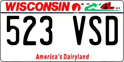 WI license plate 523VSD