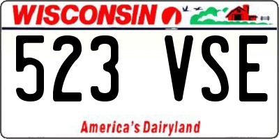 WI license plate 523VSE