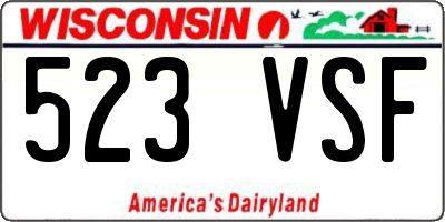 WI license plate 523VSF