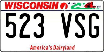 WI license plate 523VSG