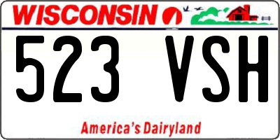 WI license plate 523VSH