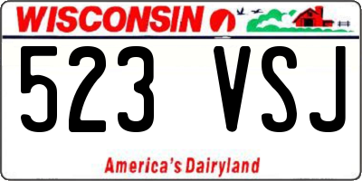 WI license plate 523VSJ