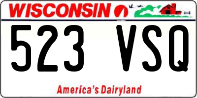 WI license plate 523VSQ