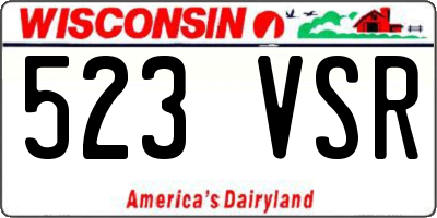 WI license plate 523VSR