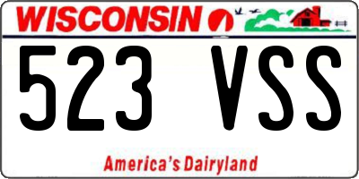 WI license plate 523VSS