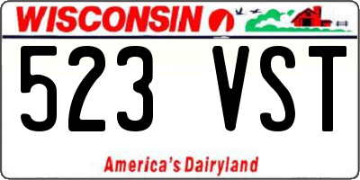 WI license plate 523VST