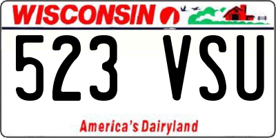 WI license plate 523VSU