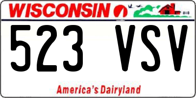 WI license plate 523VSV