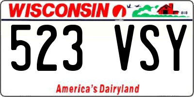 WI license plate 523VSY