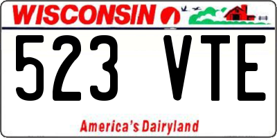 WI license plate 523VTE