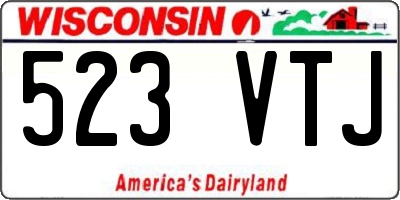 WI license plate 523VTJ