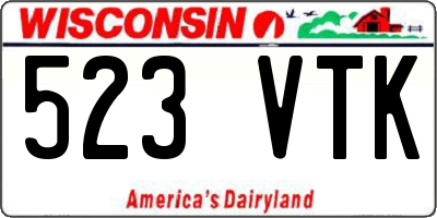 WI license plate 523VTK