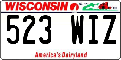 WI license plate 523WIZ