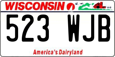 WI license plate 523WJB
