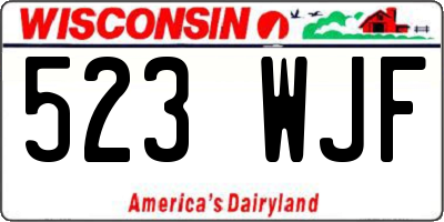 WI license plate 523WJF