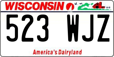 WI license plate 523WJZ