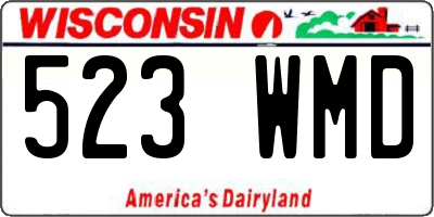 WI license plate 523WMD