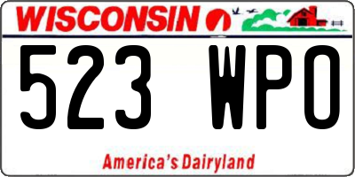 WI license plate 523WPO