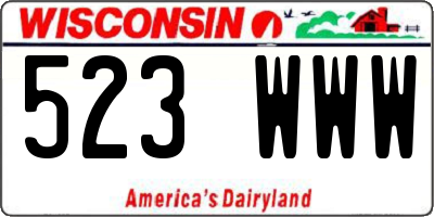 WI license plate 523WWW