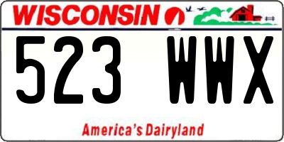 WI license plate 523WWX