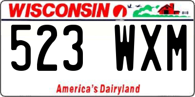 WI license plate 523WXM