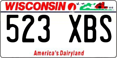 WI license plate 523XBS