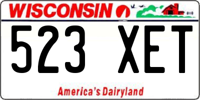WI license plate 523XET