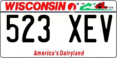 WI license plate 523XEV