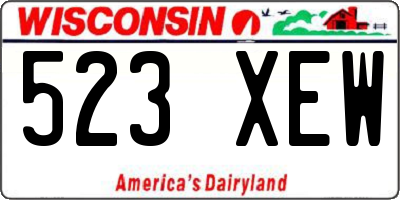 WI license plate 523XEW