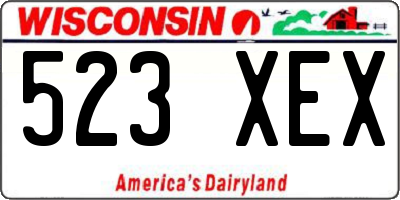 WI license plate 523XEX