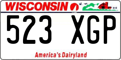 WI license plate 523XGP