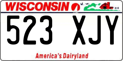 WI license plate 523XJY
