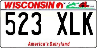 WI license plate 523XLK