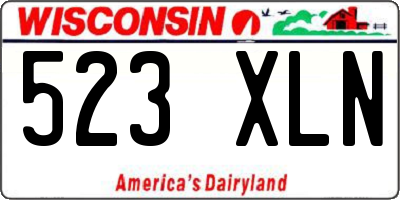 WI license plate 523XLN