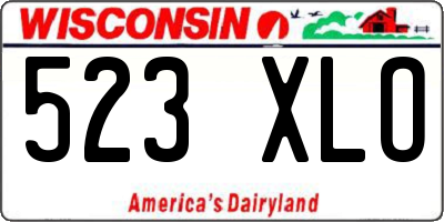 WI license plate 523XLO