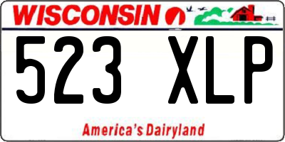 WI license plate 523XLP