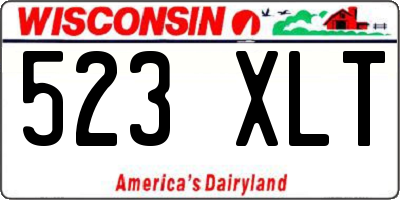 WI license plate 523XLT