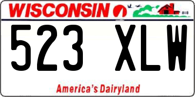WI license plate 523XLW