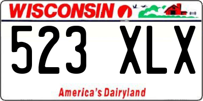 WI license plate 523XLX