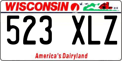 WI license plate 523XLZ